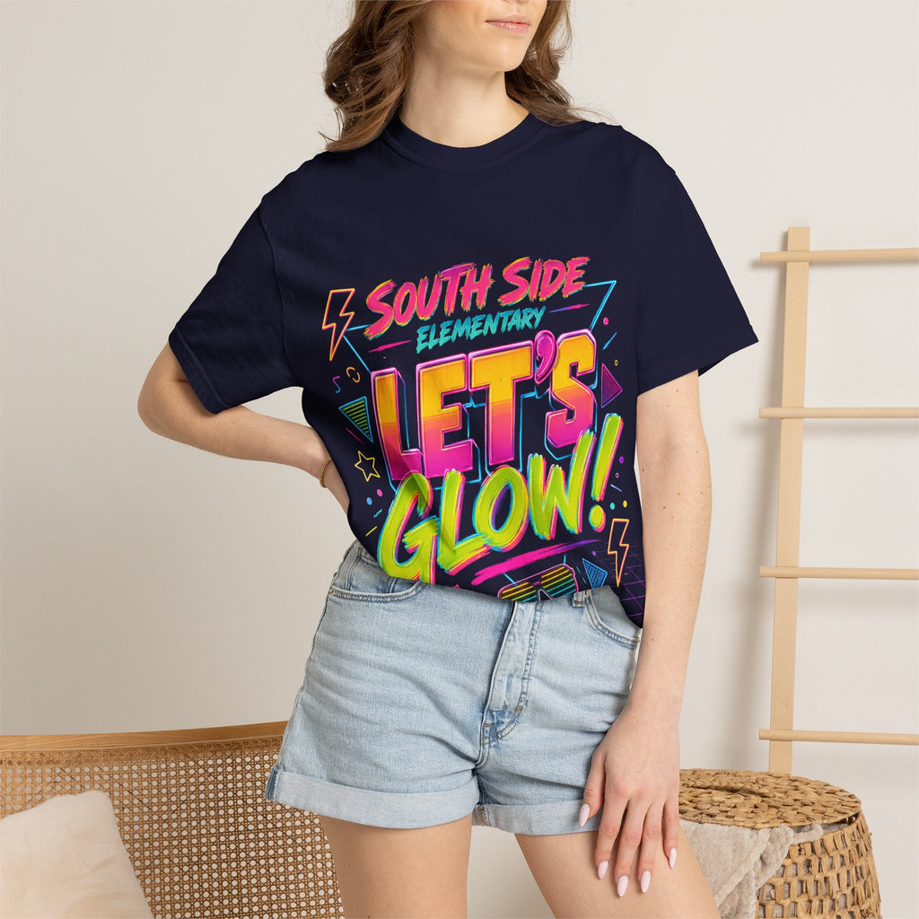 Let's Glow! Neon Retro T-Shirt — South Side Elementary Glow Party Tee