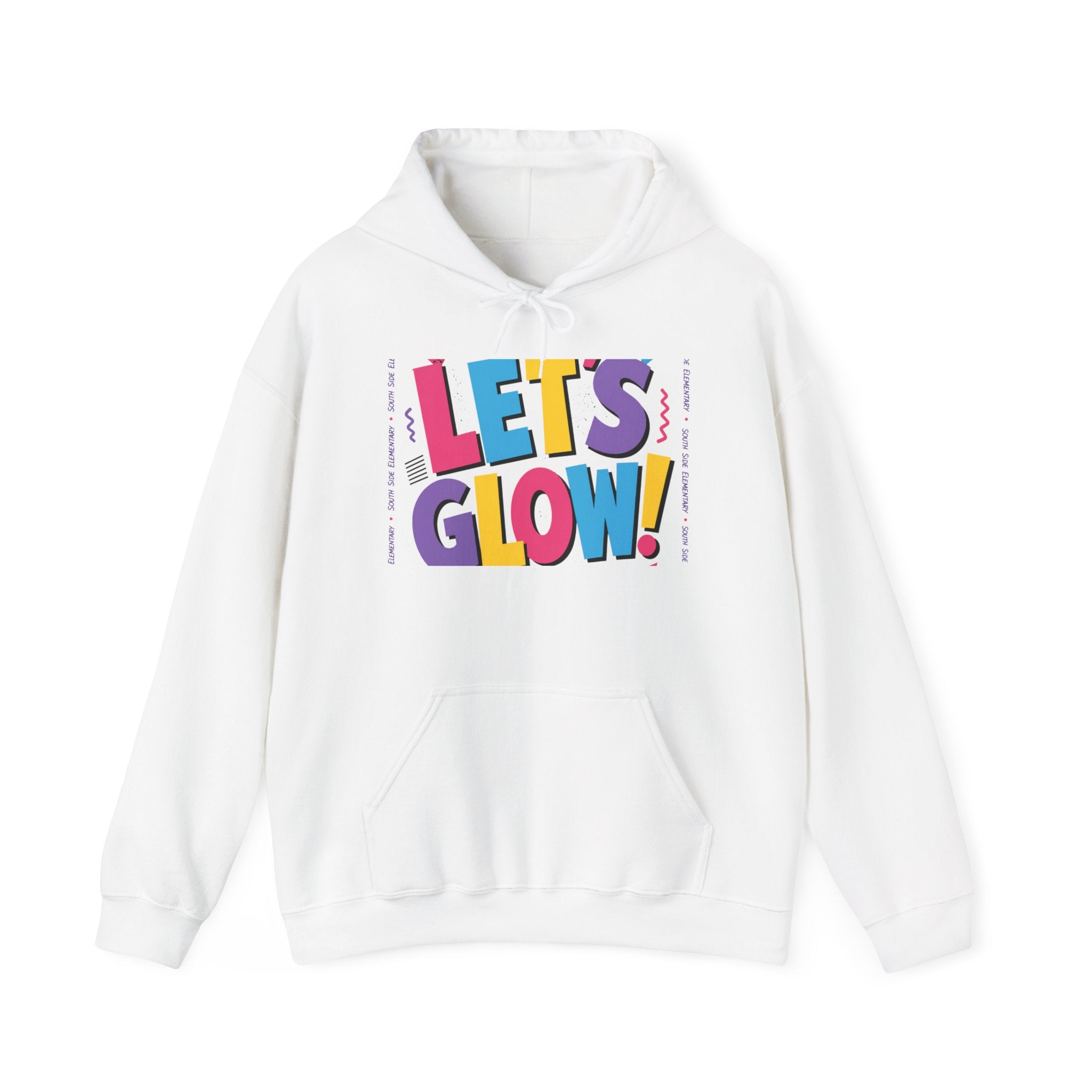 Let's Glow! Graphic Hoodie — Bright Retro Pop Sweatshirt