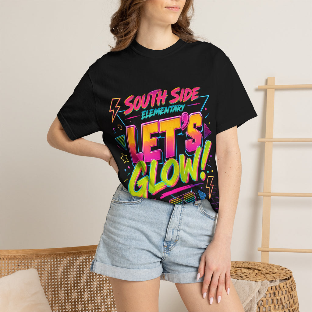 Let's Glow! Neon Retro T-Shirt — South Side Elementary Glow Party Tee