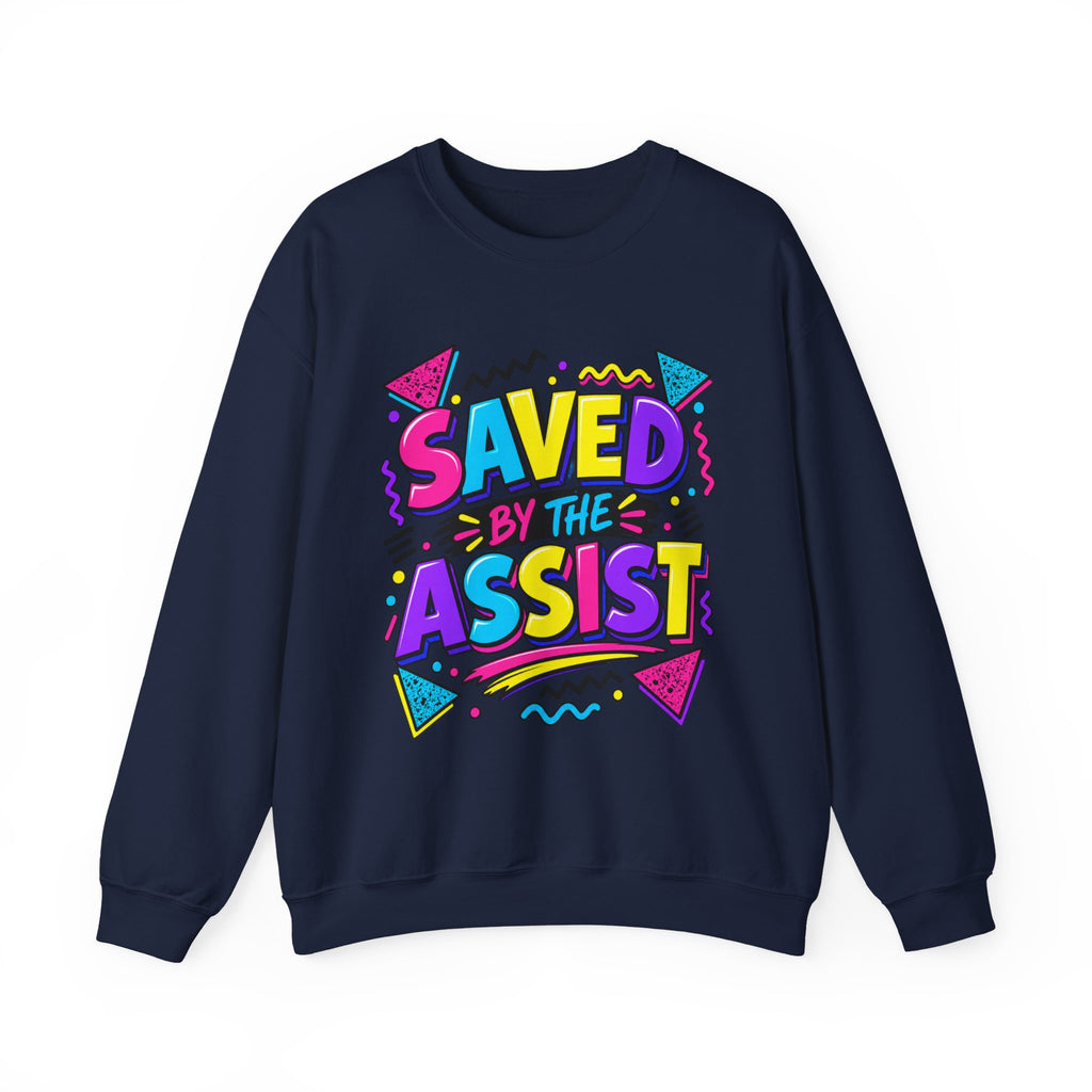 Saved by the Assist Crewneck Sweatshirt — Funny 80s/90s Retro