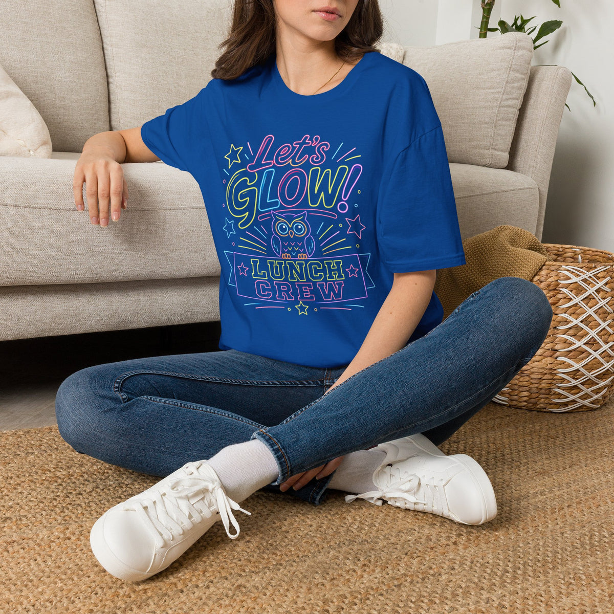 Let's Glow! Neon Owl Cafeteria Ladies' Shirt