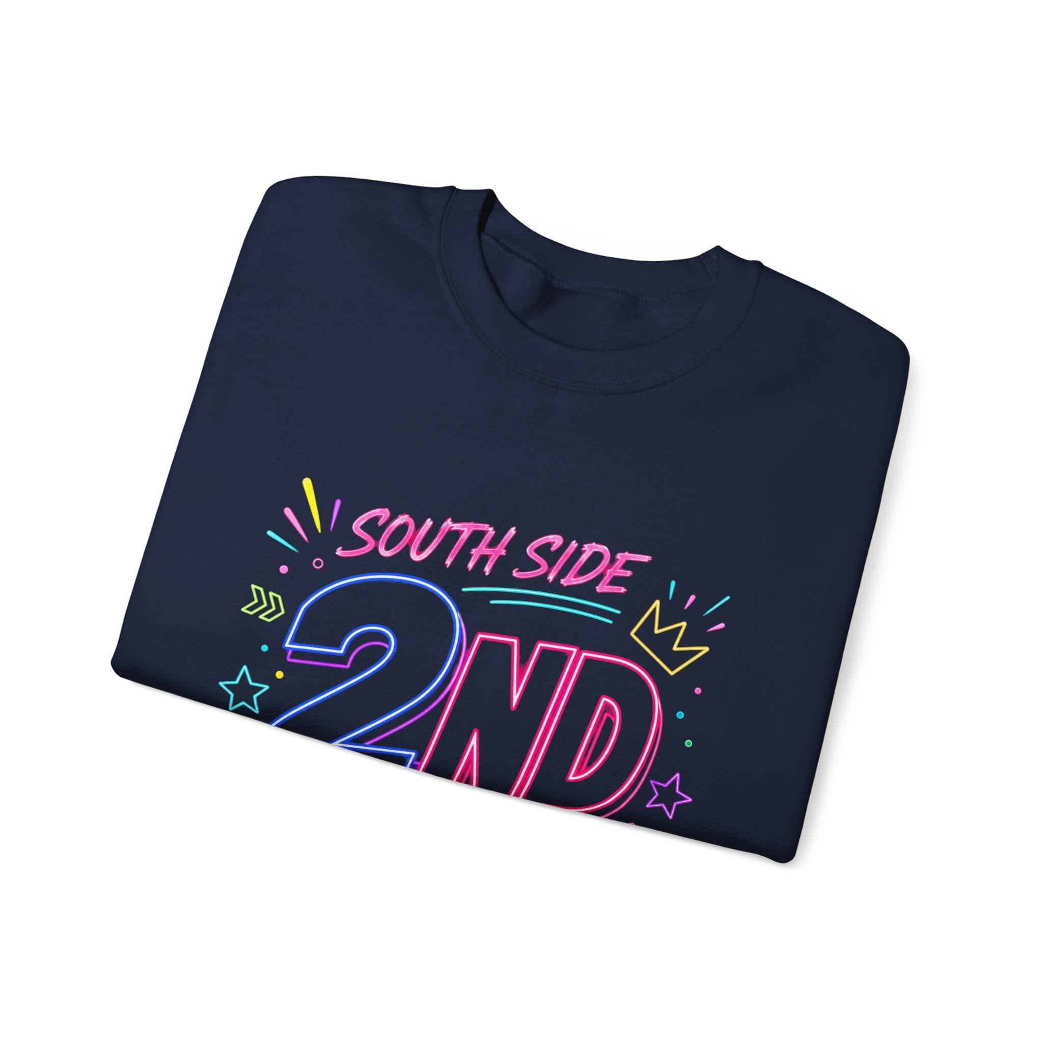 2nd Grade Crewneck Sweatshirt — Colorful "South Side" Back to School Pullover
