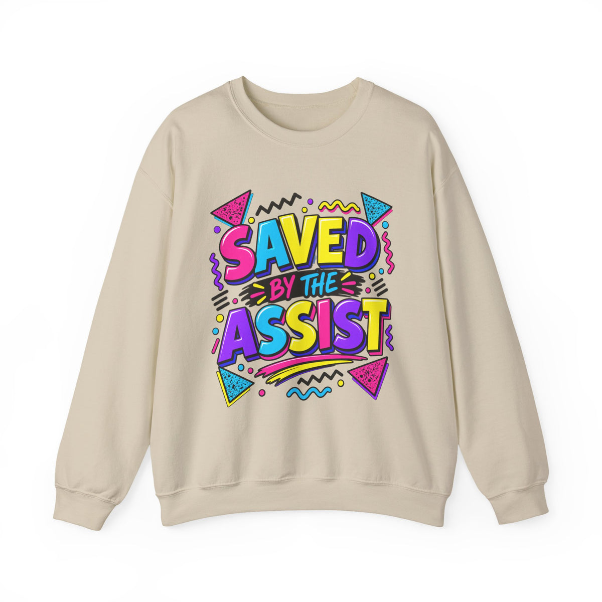 Saved by the Assist Crewneck Sweatshirt — Funny 80s/90s Retro