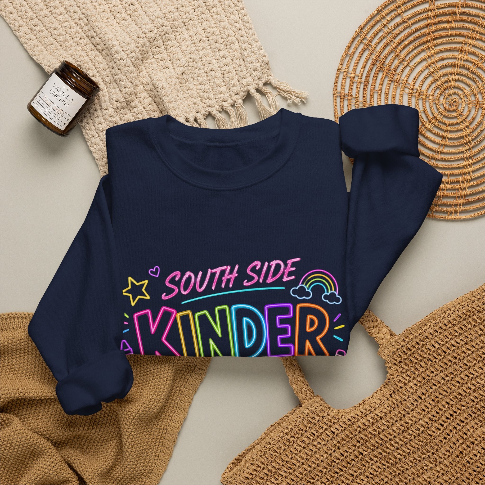 Kindergarten Crewneck Sweatshirt — South Side Pastel Kids School Shirt