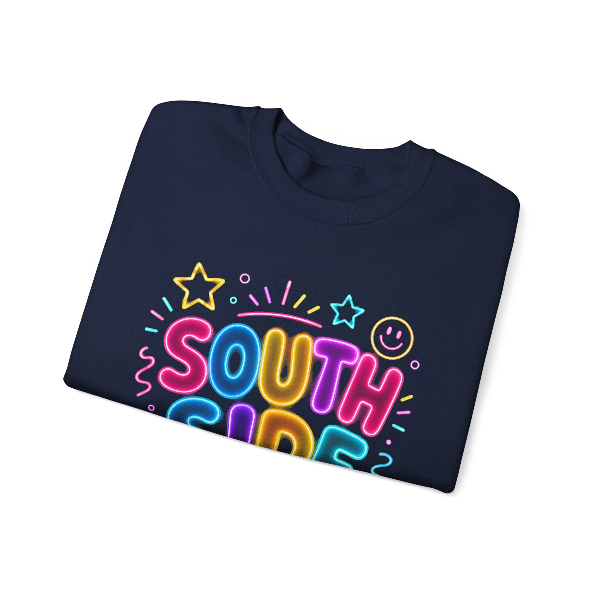 South Side Colorful Retro Crewneck Sweatshirt — Pastel Bubble Letter Design