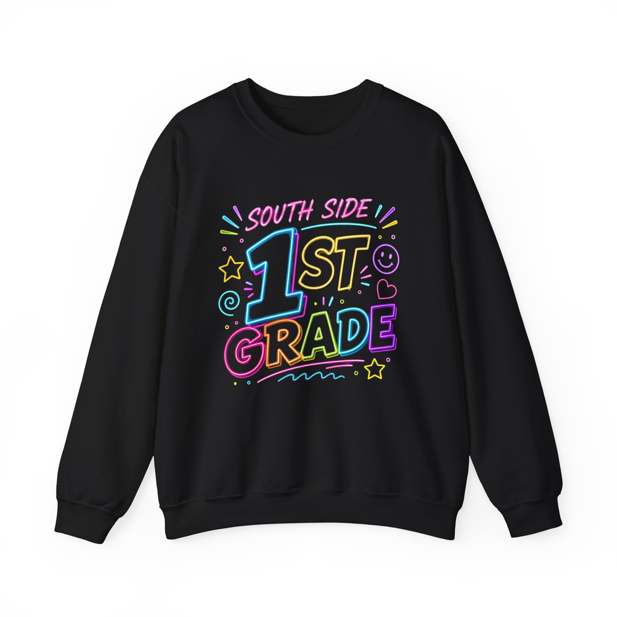 1st Grade Crewneck Sweatshirt — 'South Side' Colorful Back-to-School Pullover