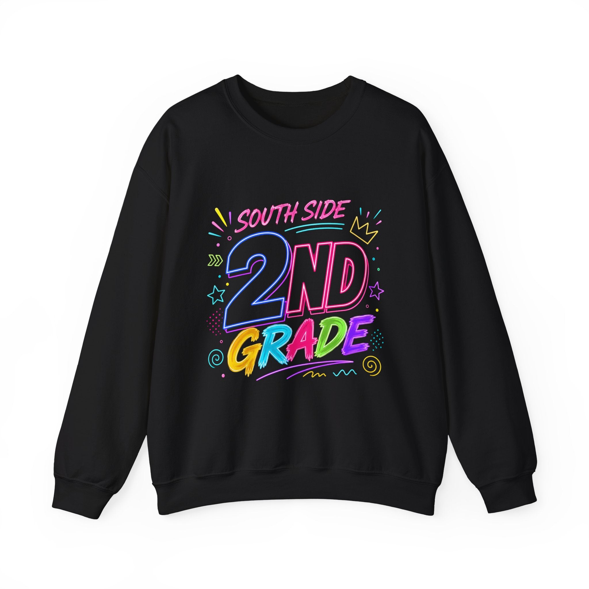 2nd Grade Crewneck Sweatshirt — Colorful "South Side" Back to School Pullover