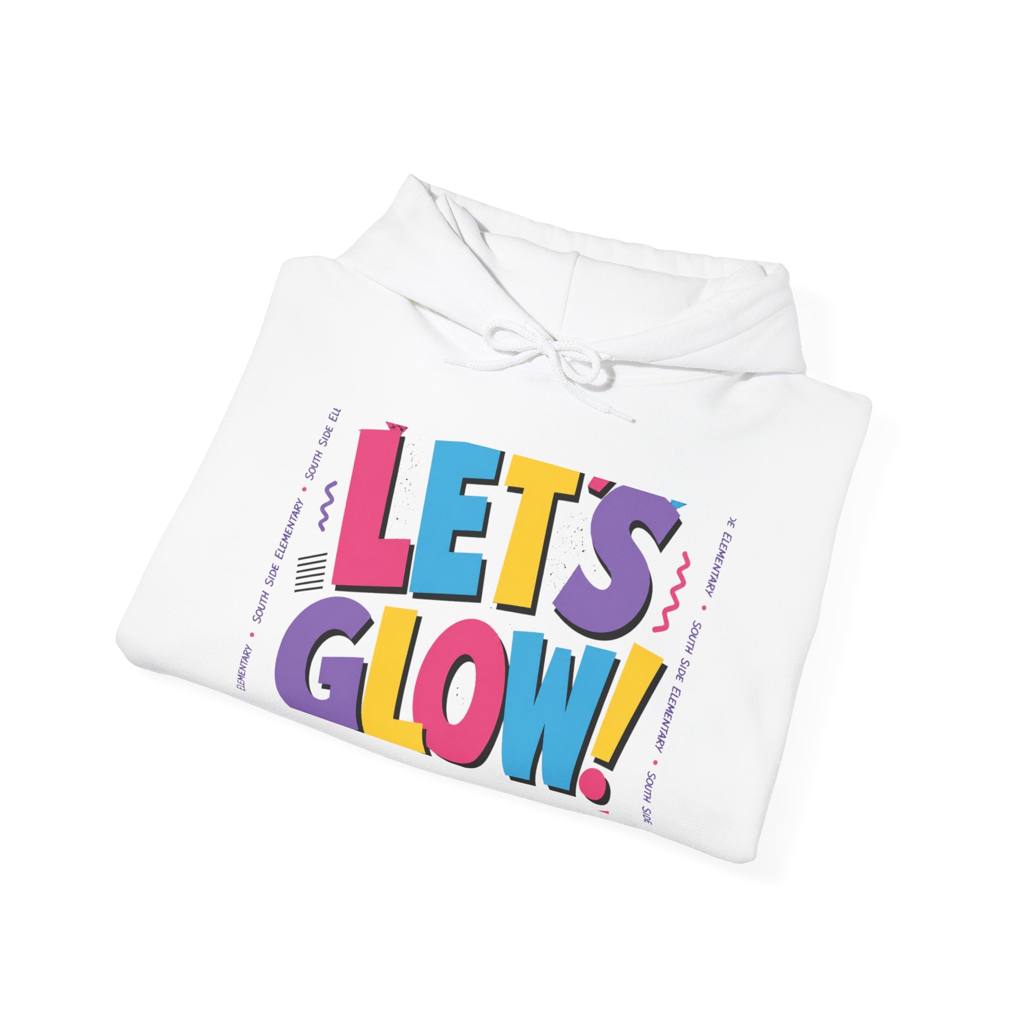 Let's Glow! Graphic Hoodie — Bright Retro Pop Sweatshirt