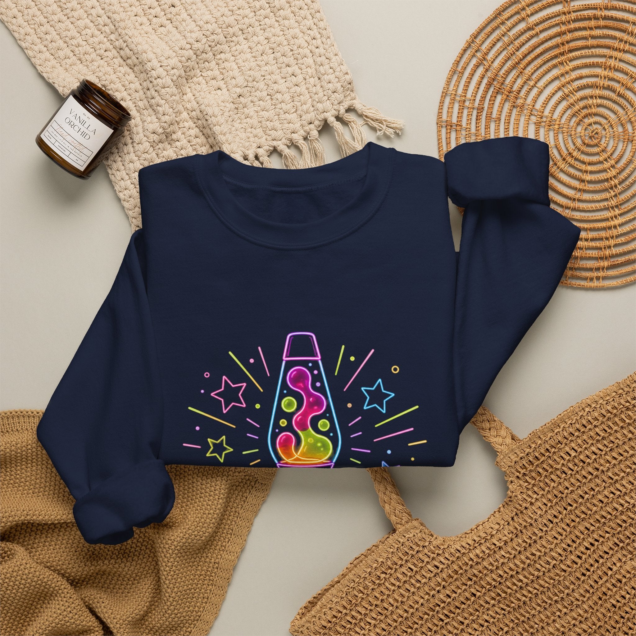 Lava Lamp Crewneck Sweatshirt — "We Lava Side" Retro Pastel Graphic