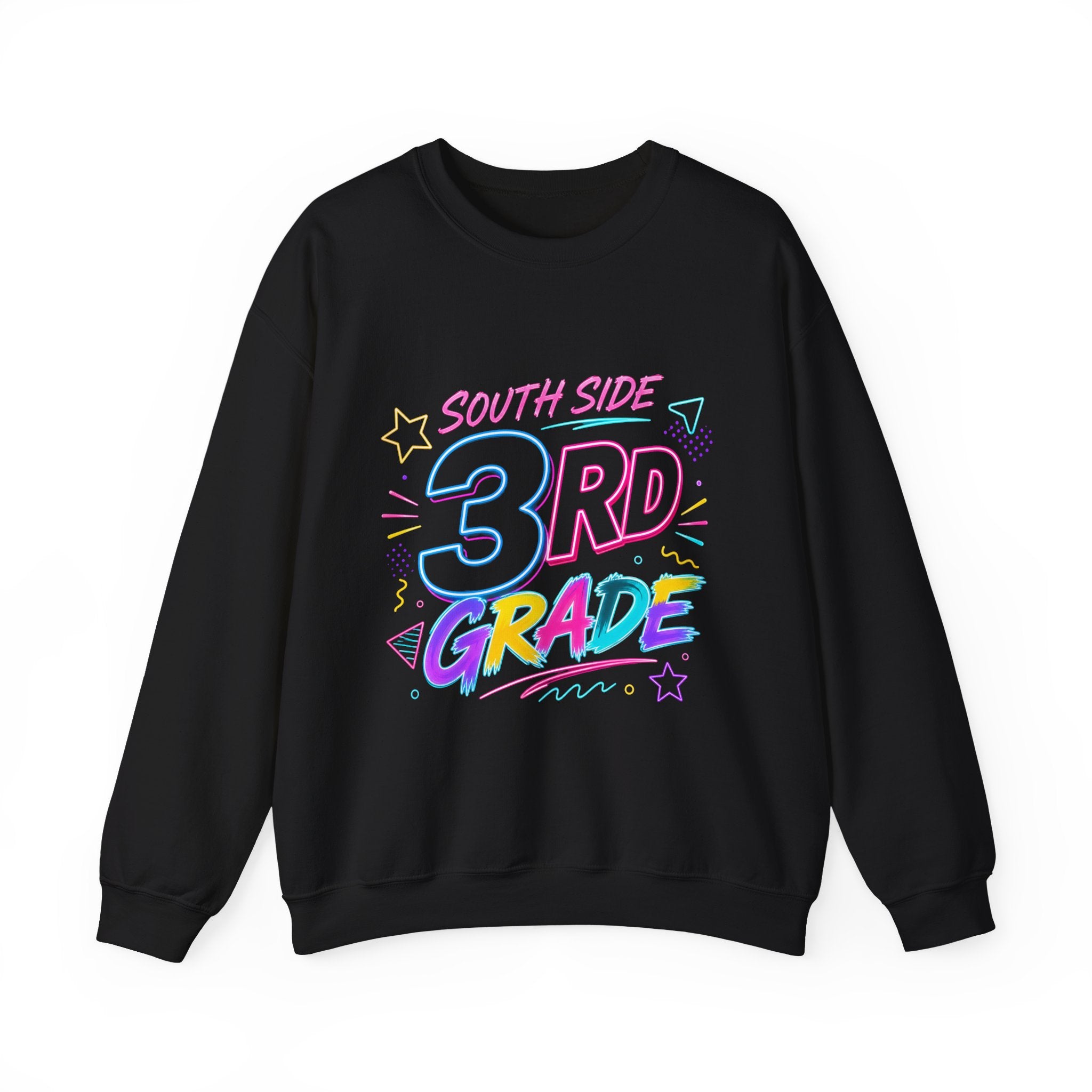 3rd Grade Crewneck Sweatshirt — "South Side 3rd Grade" Colorful Back-to-School Pullover