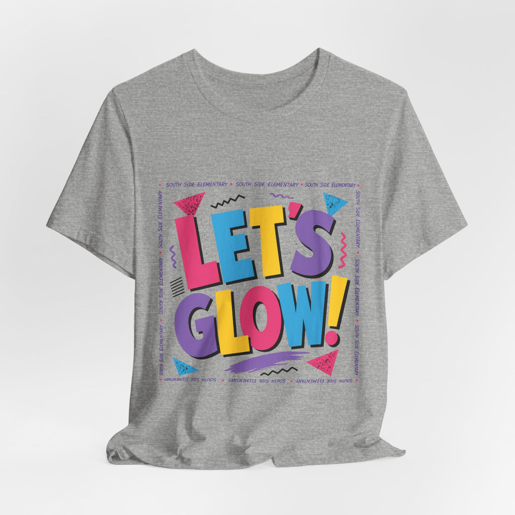 Let's Glow! Retro Neon Graphic Tee — Party Glow Festival Shirt