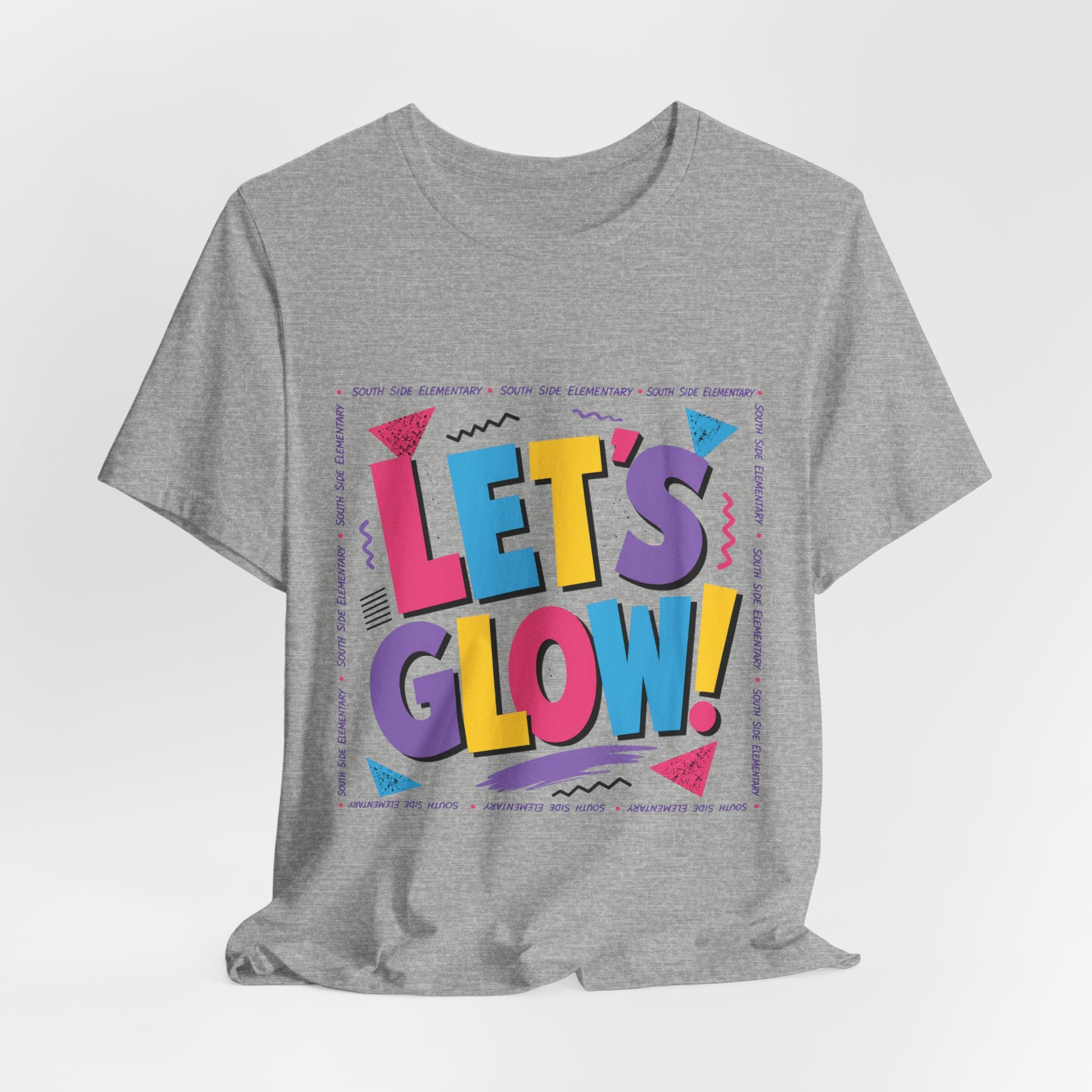 Let's Glow! Retro Neon Graphic Tee — Party Glow Festival Shirt