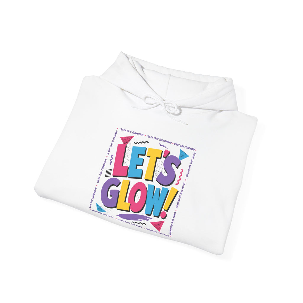 Let's Glow! Graphic Hoodie — Bright Retro Pop Sweatshirt