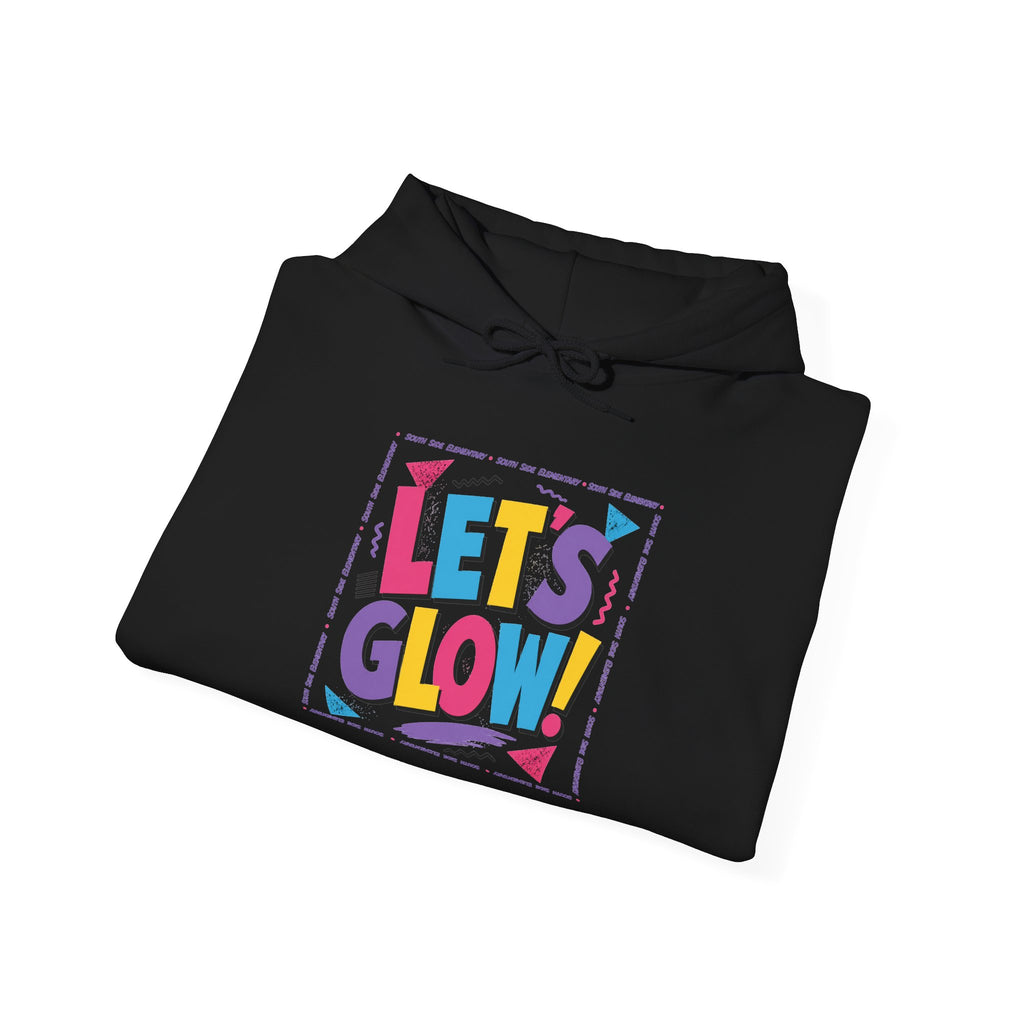 Let's Glow! Graphic Hoodie — Bright Retro Pop Sweatshirt