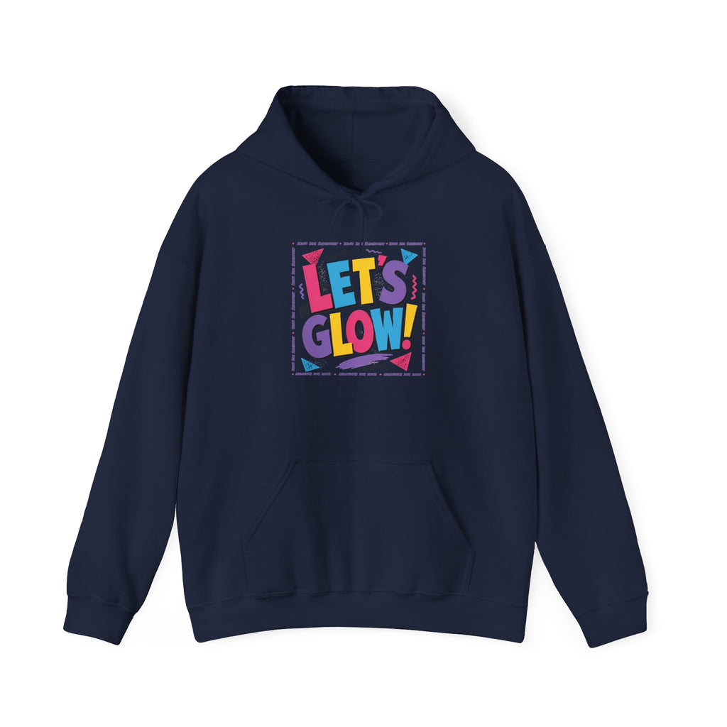 Let's Glow! Graphic Hoodie — Bright Retro Pop Sweatshirt