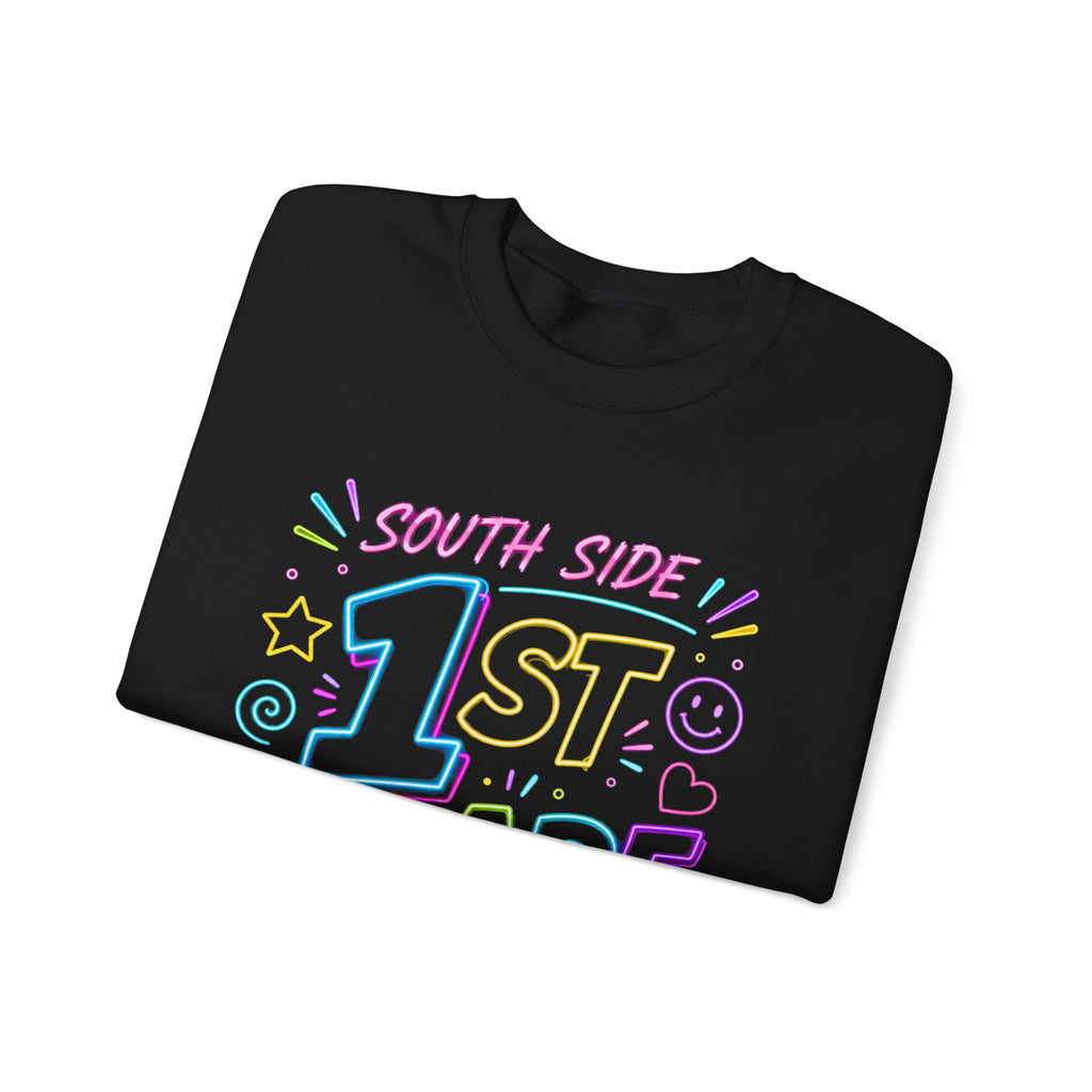 1st Grade Crewneck Sweatshirt — 'South Side' Colorful Back-to-School Pullover
