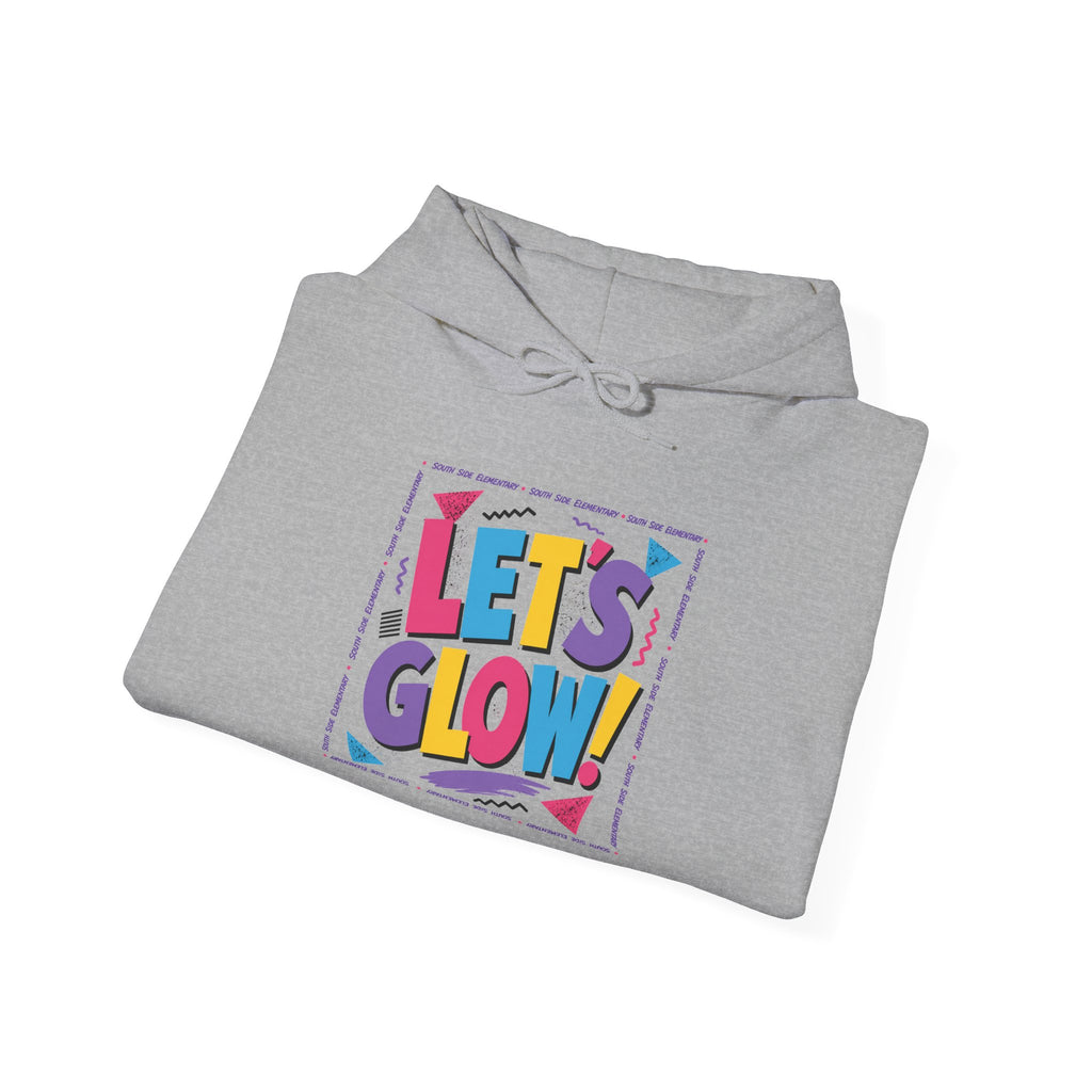 Let's Glow! Graphic Hoodie — Bright Retro Pop Sweatshirt