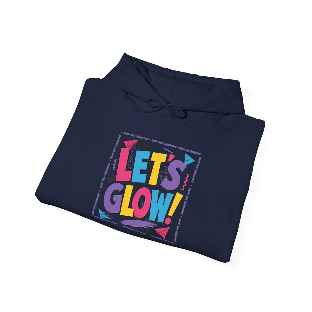 Let's Glow! Graphic Hoodie — Bright Retro Pop Sweatshirt